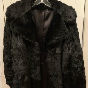 Cozy elegant Rabbit fur black jacket